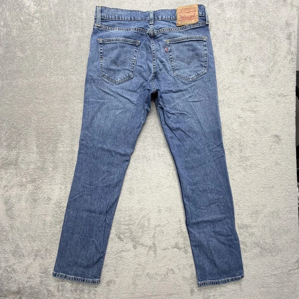 Levis 511 Jeans Mens 34x30 Blue Slim Tapered Medium Wash Zip Fly